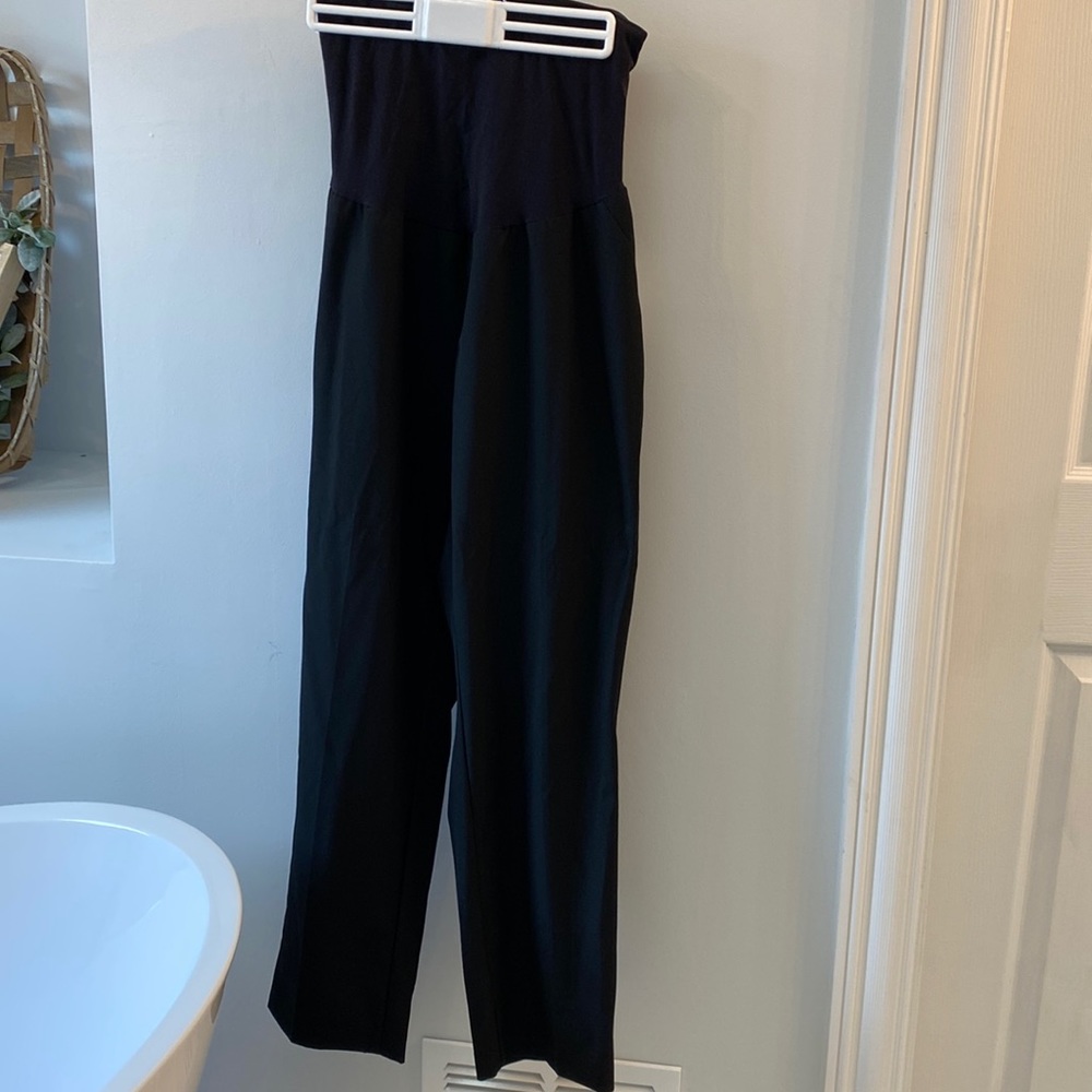Maternity, black dress pants, straight, new with tags